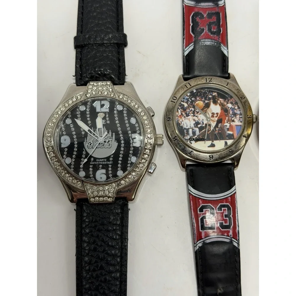 Lot of 7 Quartz Watches Elgin ICE Raiders Wilson As Is